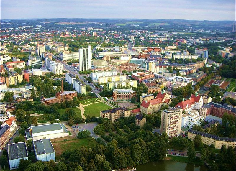 WG Zimmer Chemnitz - Chemnitz Innenstadt Blick über die Chemnitzer Innenstadt 2008.