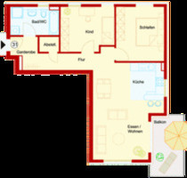 Kornwestheim Süd: Helle 3,5 Zimmer DG-Wohnung mit Balkon