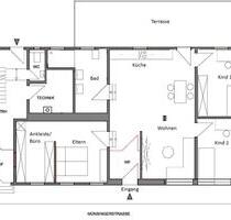 Sanierte 4,5 Zimmer Erdgeschosswohnung mit Terrasse im Zentrum - Bad Urach