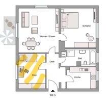 69 qm, 3 Zimmer vollmöbliert mit 1 Zimmer (11 qm) untervermietet - Oberschneiding