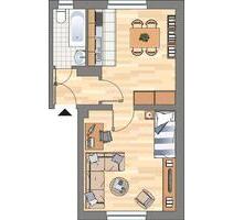 Bezugsfertige 1-Zimmer-Wohnung in Herne Mitte zu besichtigen, mit Tapete und Laminatboden.