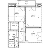 3-Zimmer DG Wohnung mit Balkon 78 qm - Menden (Sauerland) Bösperde