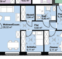 72m² Mietwohnung ab 60 Jahren - Service Wohnen MS-Mauritz - Münster Münster-Südost