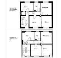 DG und EG - Helle 3-Zimmer Wohnung mit Küche, Diele und Bad - Wuppertal