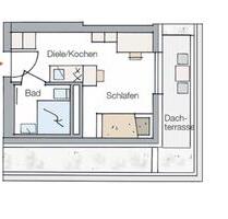 1 Zimmer Appartement mit Balkon. Penthouse 21qm. Zentrum - Erlangen Am Anger