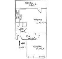 2 Zimmer Wohnung mit Balkon - 350,00&nbsp;EUR Kaltmiete, ca.&nbsp; 35,00&nbsp;m&sup2; in Schwerin (PLZ: 19053)