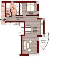 2 Zimmer Wohnung Eggenfelden - 750,00 EUR Kaltmiete, ca.  65,00 m² in Eggenfelden (PLZ: 84307)