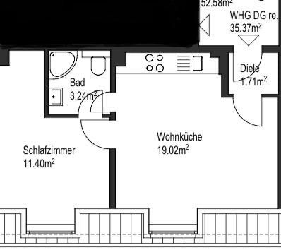 1,5 Zimmer Wohnung - 330,00 EUR Kaltmiete, ca.  35,00 m² in Wuppertal (PLZ: 42327) Dornap
