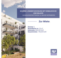 Schöne 1-Zimmer Wohnung mit Einbauküche und Balkon -Mieten - Nürnberg