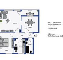 ​3-Zimmer Wohnung im Erdgeschoß mit Balkon in Mettmann