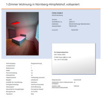 Möbeliertes 1-Zimmer Apartment - 650,00 EUR Kaltmiete, in Nürnberg (PLZ: 90451) Eibach