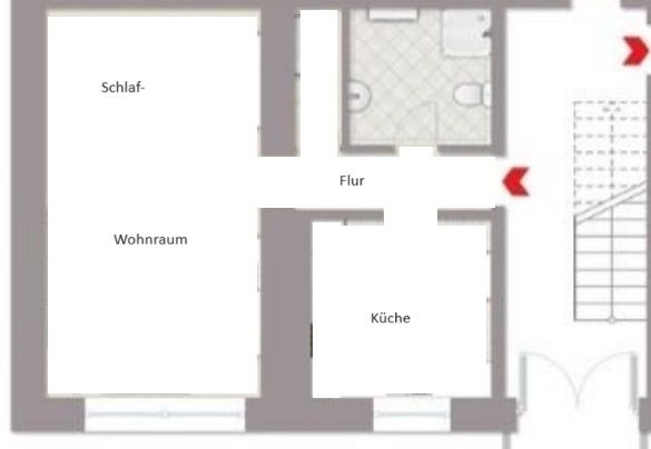 Helle 1 Zimmer Wohnung mit separater Küche und Bad in Werdohl