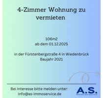 Schöne 4 Zimmer ab 01.12.25 in Wiedenbrück zu vermieten - Rheda-Wiedenbrück
