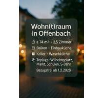 2,5 Zimmer Wohnung zur Miete in Offenbach City inkl. Stellplatz - Schöllkrippen