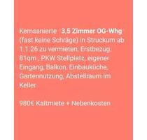 3,5 Zimmer Wohnung in Struckum - 980,00&nbsp;EUR Kaltmiete, ca.&nbsp; 80,00&nbsp;m&sup2; in Bredstedt (PLZ: 25821)