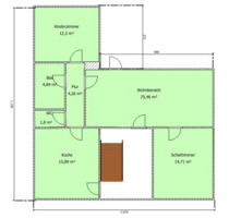 3-Zimmer Wohnung mit großem Garten in Burladingen-Hörschwag 80 m³