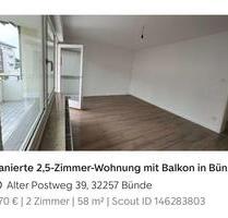 2,5 Zimmer Wohnung Bünde - 490,00 EUR Kaltmiete, ca.  58,00 m² in Bünde (PLZ: 32257)