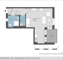 Erstbezug in Citynaher Wohnlage- hochwertige 1 Zimmer Wohnung mit Balkon - Leipzig Mitte