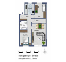 3-Zimmer Dachgeschoss im OG links zu vermieten - Rotenburg (Wümme)