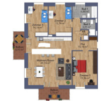 4 Zimmer Wohnung im DG mit 125qm & 2 Balkonen in Andechs