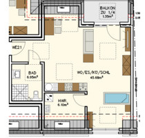 1 Zimmer Neubau Dachgeschosswohnung (voll möbliert) - Goch