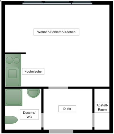 1 Zimmer Wohnung in 79395 Neuenburg, Oberstadt - Neuenburg am Rhein