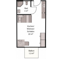 Neubau: 20 möblierte Apartments & WG-Zimmer in Kohlscheid - Herzogenrath