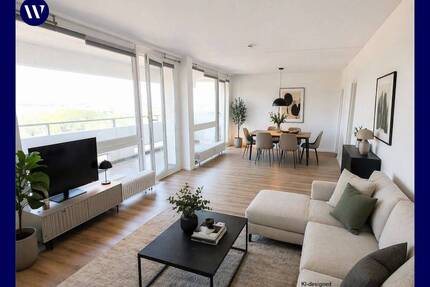 Genießen Sie das Wohnen mit Fernblick! Frisch renoviert im 19. OG - 3 Zimmer + 2 Balkone + Aufzug - Braunschweig