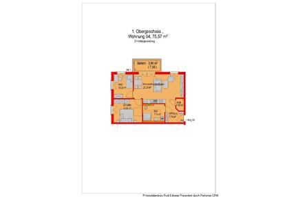 Schöne helle 3 Zimmer Wohnung mit Balkon - Metten