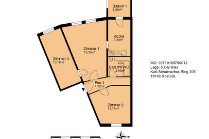 Große 3- Zimmer Wohnung sucht Nachmieter - Rostock Dierkow-Neu