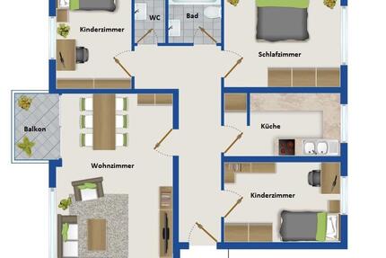Detmold 4 Zimmer Wohnung 81qm EBK,Klima, balkon und Stellplatz