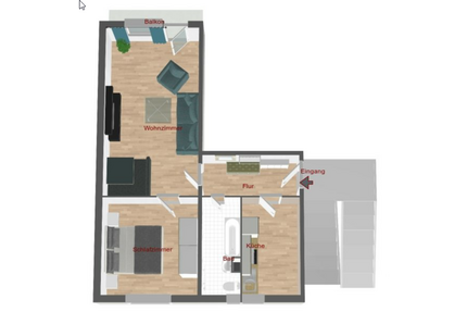 2 Zimmer Wohnung mit Einbauküche und Balkon - Gatersleben