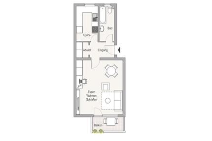 1 Zimmer Wohnung mit Südbalkon zur Miete - Berlin Spandau