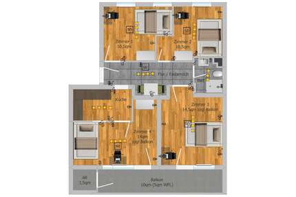 WG-Zimmer in München 970,00 € 14 m²