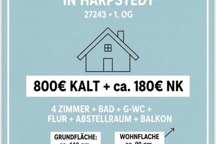 4 Zimmer Wohnung zu vermieten - 800,00&nbsp;EUR Kaltmiete, ca.&nbsp; 110,00&nbsp;m&sup2; in Harpstedt (PLZ: 27243)