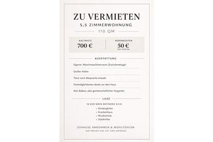 5.5 Zimmer Wohnung (110qm) zu Vermieten in Werdohl