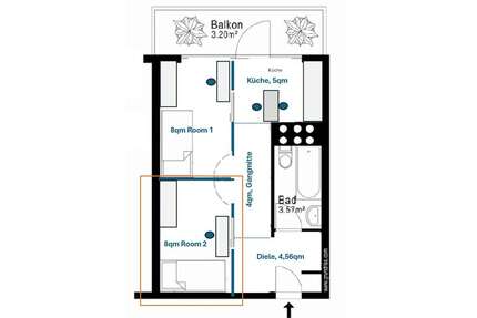 WG-Zimmer in München 800,00 € 8 m²