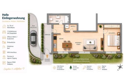 2,5 Zimmer Einliegerwohnung - 720,00&nbsp;EUR Kaltmiete, ca.&nbsp; 50,00&nbsp;m&sup2; in Großbettlingen (PLZ: 72663)