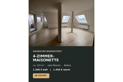 Wohnung 4 Zimmer 120 qm Maisonetten Wohnung - Hannover Ahlem-Badenstedt-Davenstedt