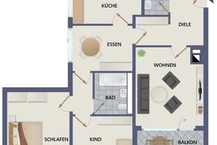 Frisch Renovierte 3 Zimmer Wohnung in Radevormwald - Remscheid Remscheid-Süd