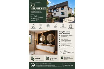 140 m² | 5 Zimmer | frisch saniert | EG-Wohnung in Eberhausen - Adelebsen