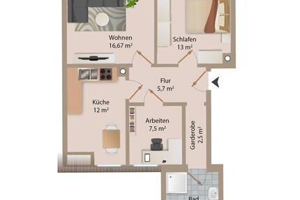 2,5-Zimmer Wohnung zzgl. Stellplatz - Stein