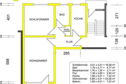 Stilvolle 2-Zimmer Wohnung (65m²) in Biebrich mit Balkon - Wiesbaden Schierstein