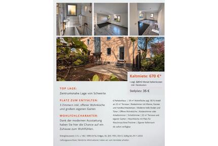 Modere 3-Zimmer Erdgeschosswohnung im Hochparterre mit Terrasse - Dortmund