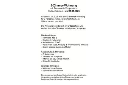 3-Zimmer Erdgeschosswohnung mit Terrasse - Besichtigung ab 01.04. - Gummersbach Berstig Süd