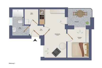 Neubauwohnung EG Whg. 1 - 2 Zimmer , Sophienstraße Diepholz