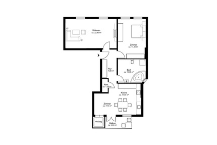 saniert 3 Zimmer WHG mit Wanne & Balkon - Freiburg im Breisgau