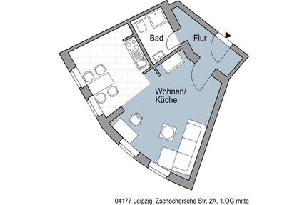 Leipzig Lindenau- 1,5 Zimmer Wohnung mit Parkett und Stuck