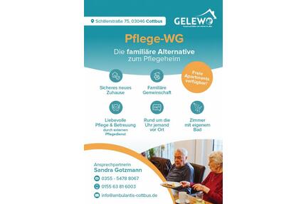 Pflege WG - Ein-Zimmer-Apartment - Seniorenwohngemeinschaft - Cottbus