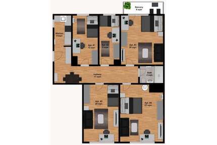 WG-Zimmer in München 990,00 € 22 m²